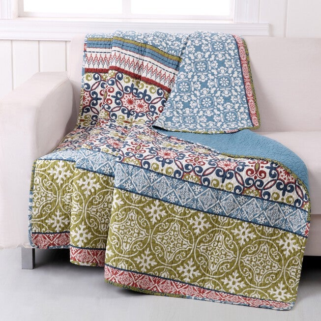 Shangri-La Quilted Throw Blanket, MULTI, hi-res image number 0