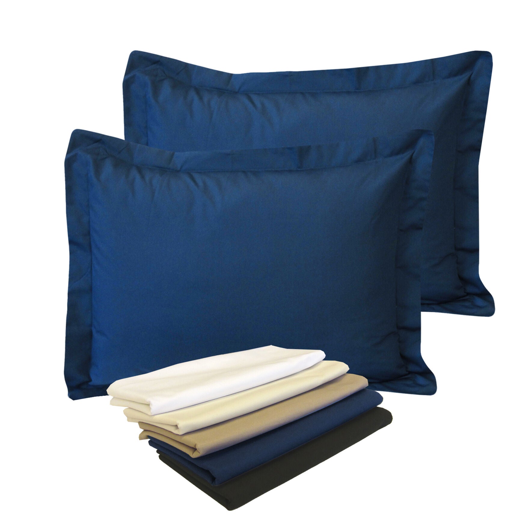 2-Pack Tailored  65/35 Poly/Cotton Sham, NAVY, hi-res image number 0