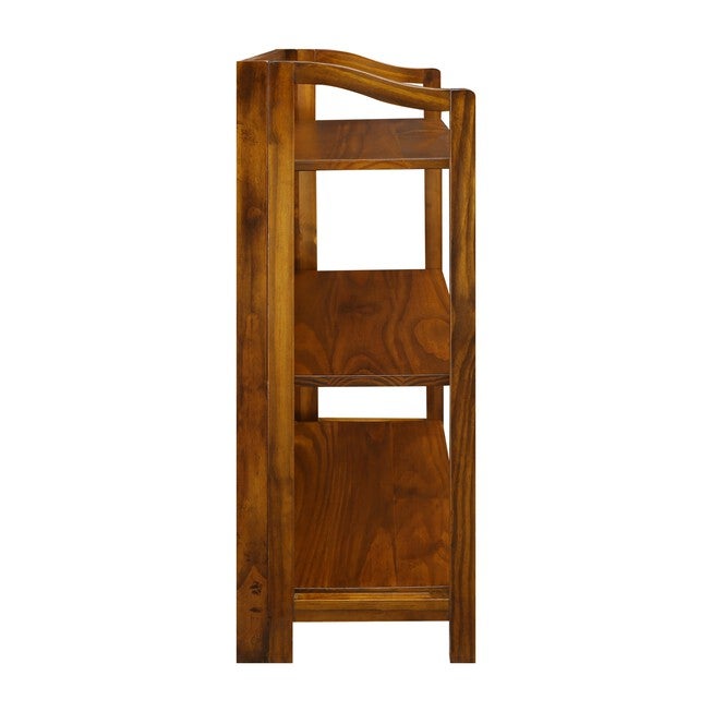 Stratford 3-Shelf Folding Bookcase-Warm Brown, , alternate image number null