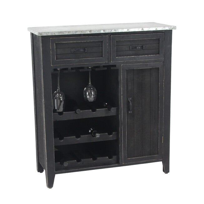 Black Farmhouse Wood Wine Storage, 36 x 32, WHITE, hi-res image number 0