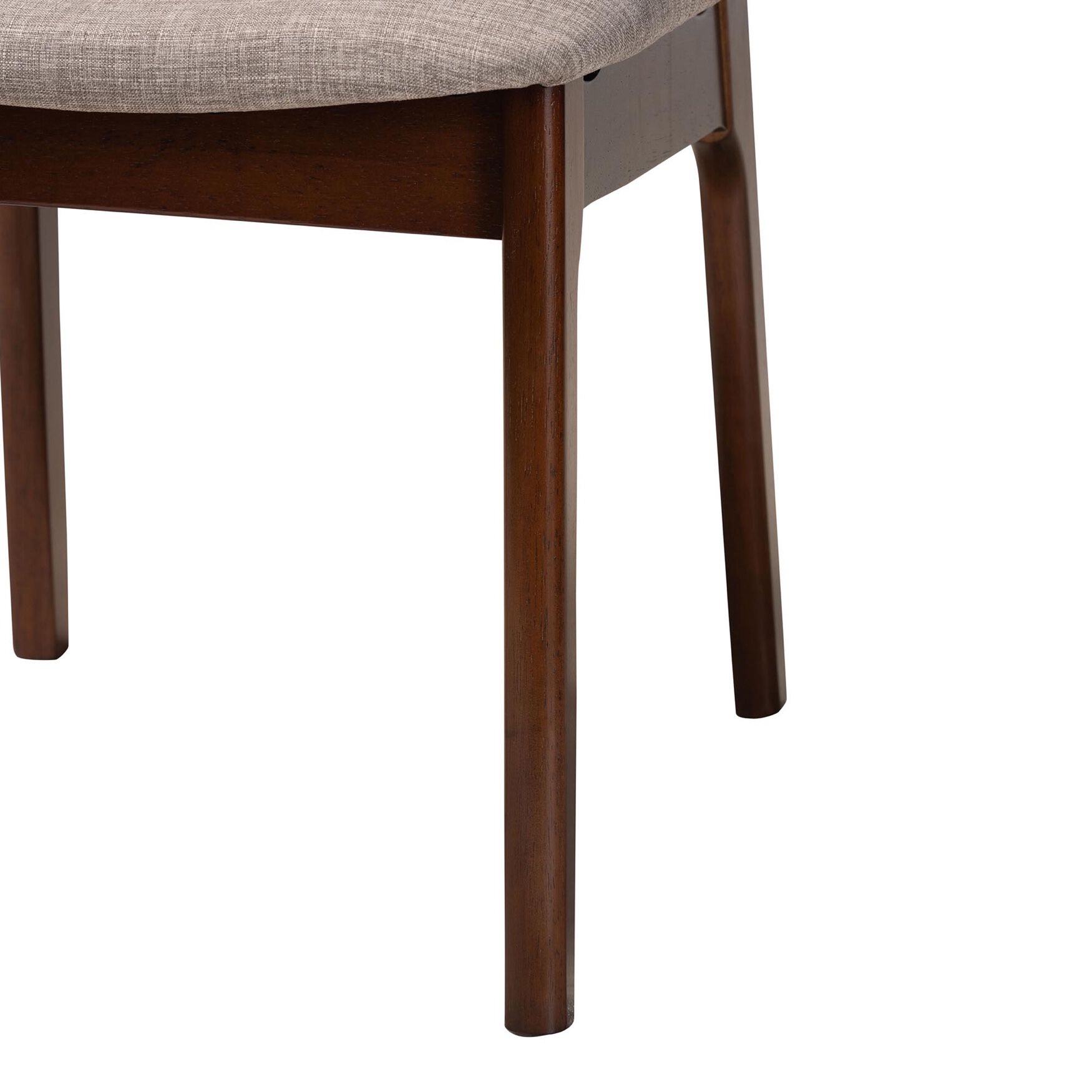 Dannon Mid-Century Modern Grey Fabric And Walnut Brown Finished Wood 2-Piece Dining Chair Set, , alternate image number 4