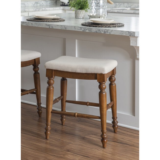 Marino Antique Walnut Counter Stool Backless Stools, , alternate image number 7