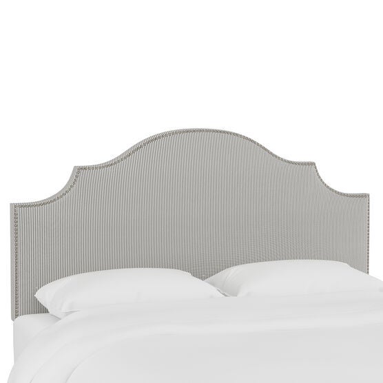 Stripe Nail Button Notched Headboard, , alternate image number null