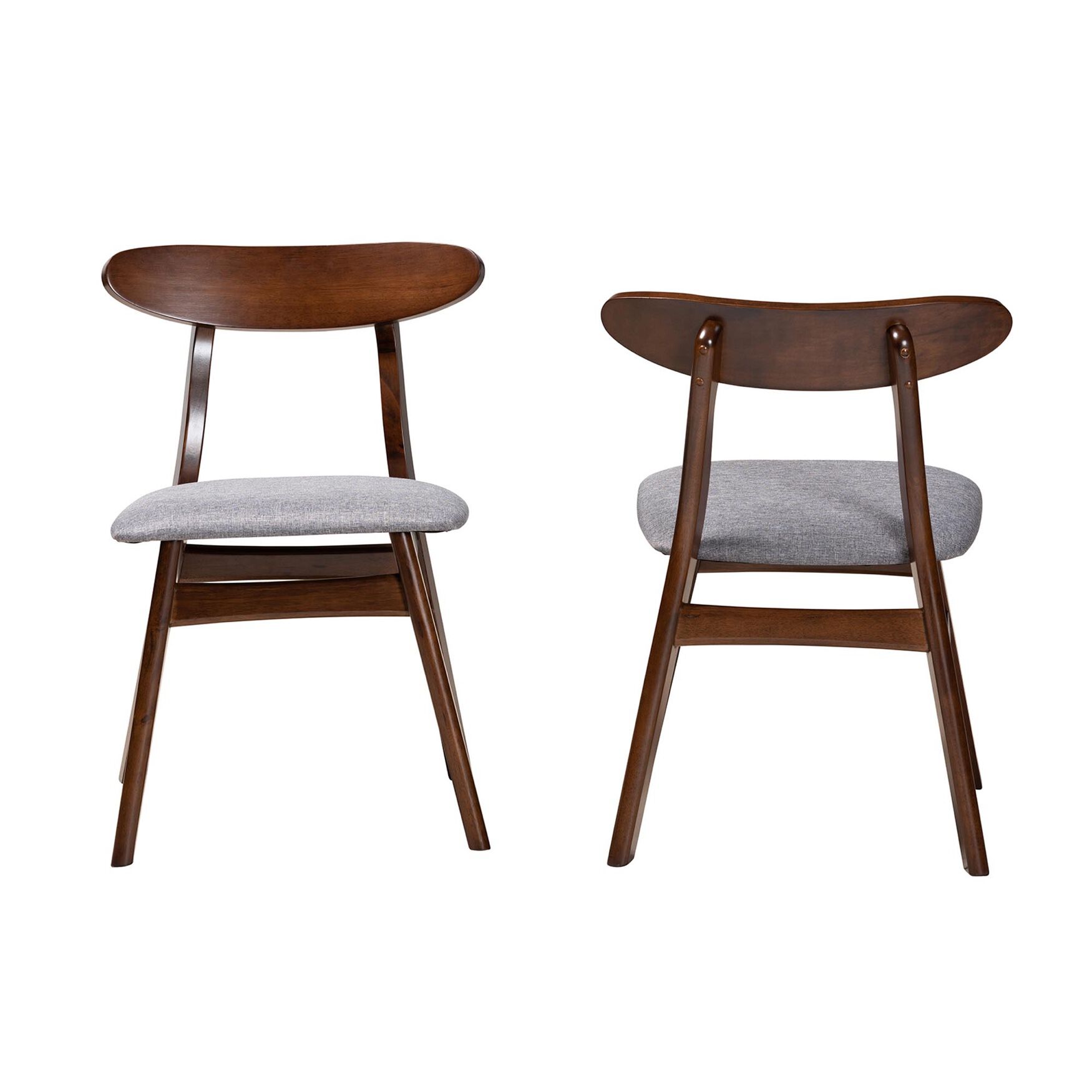 Ulyana Mid-Century Grey Fabric And Natural Brown Finished Wood 2-Piece Dining Chair Set, , alternate image number 8