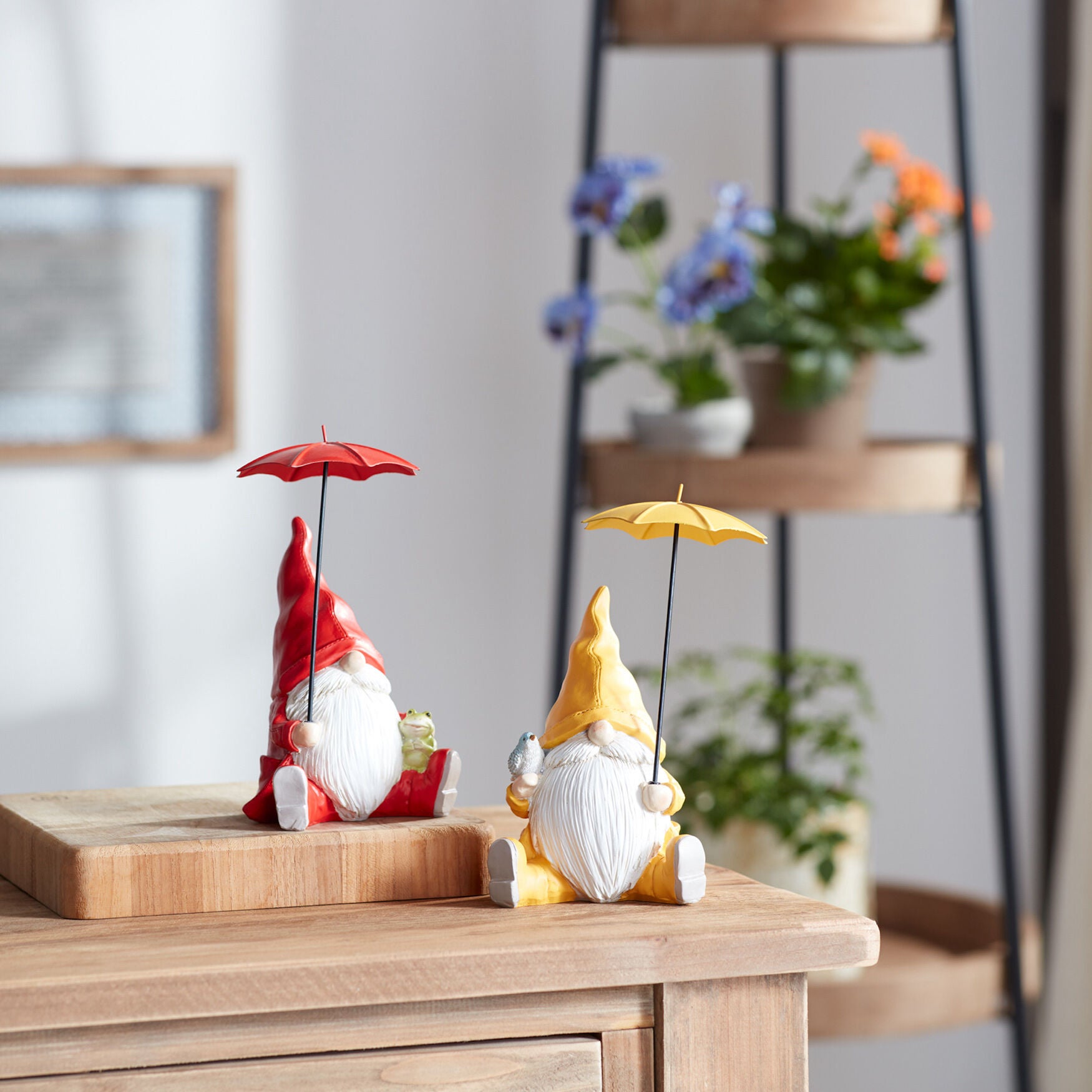 Garden Gnome With Umbrella And Woodland Animals (Set Of 2), , alternate image number 3