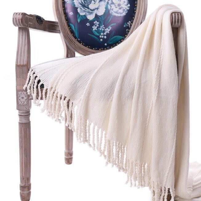 Battilo Home Cable Knit Woven Luxury Throw Blanket With Tasseled Ends, 50 inchesx60 inches, , alternate image number null