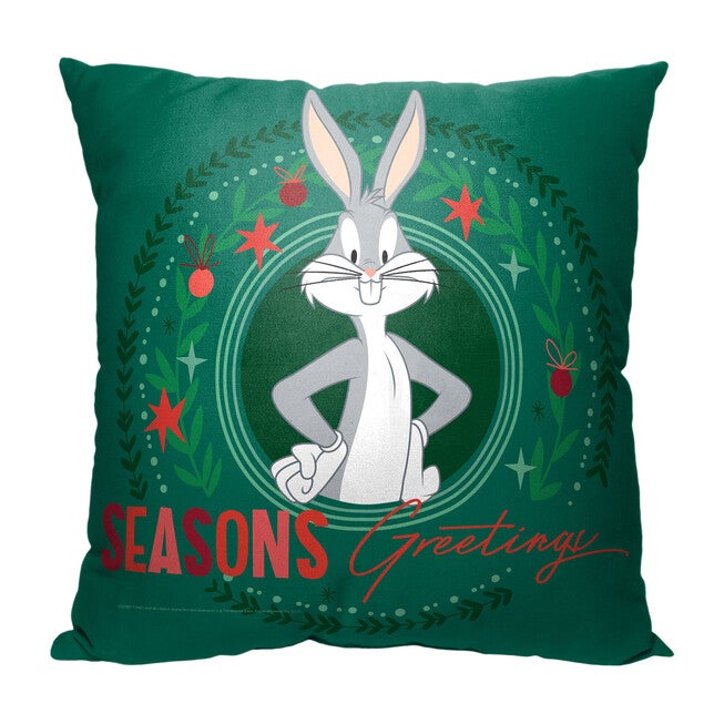 Wb Looney Tunes Greetings From Bugs Printed Throw Pillow, O, hi-res image number 0
