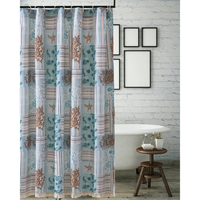 Key West Seafoam Shower Curtain , SEAFOAM, hi-res image number null