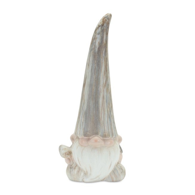 Modern Terra Cotta Gnome Figurine with Marble Finish (Set of 2), BLUE/WHITE/GREY, alternate image number 1