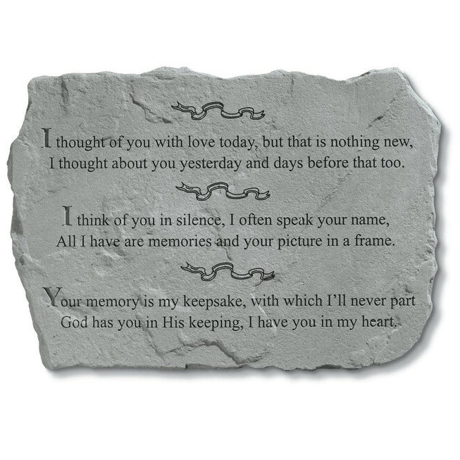I Thought of You With Love Today Garden Memorial Accent Stone, GREY, hi-res image number null