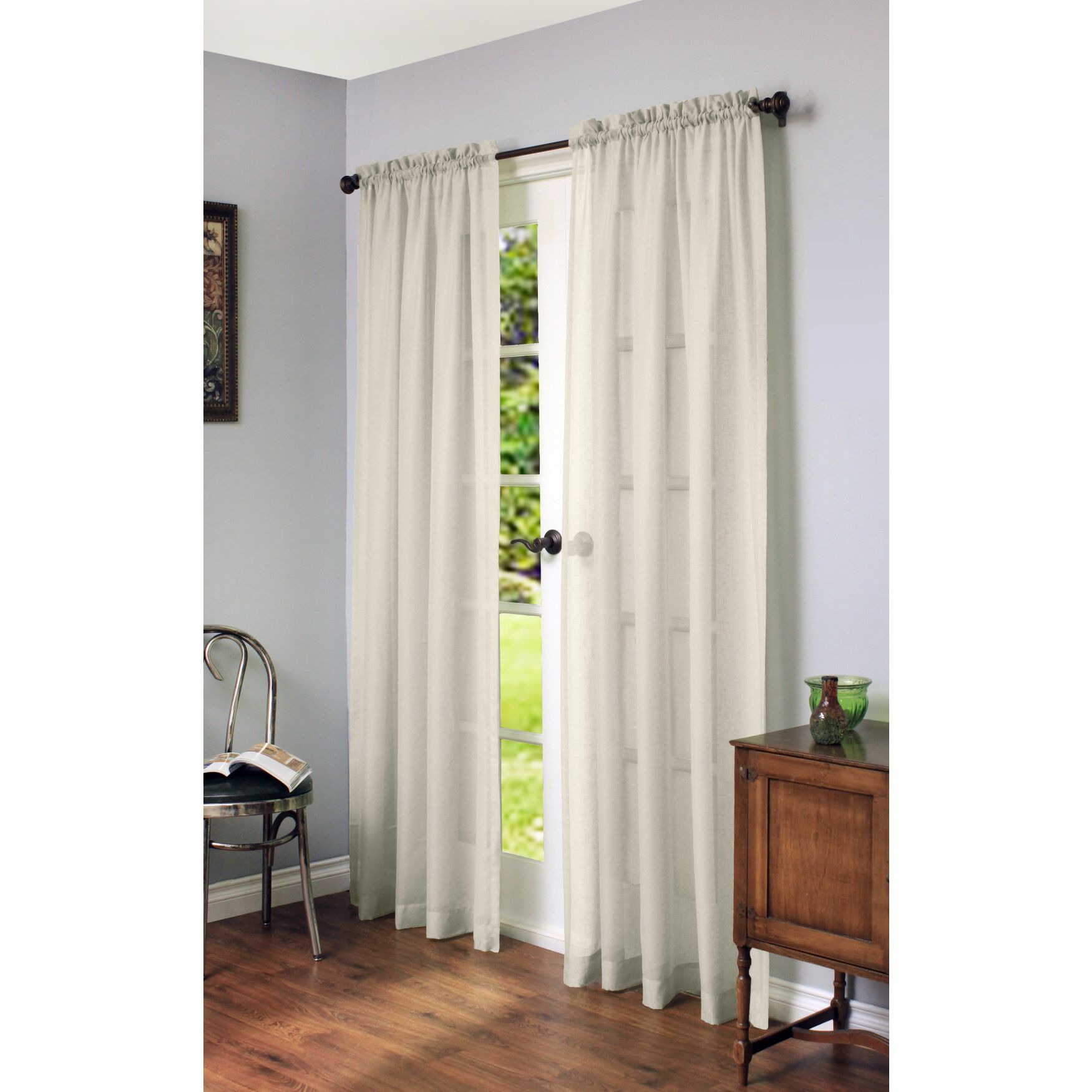 Cote D'Azure Sheer Curtain Panel, IVORY, hi-res image number 0