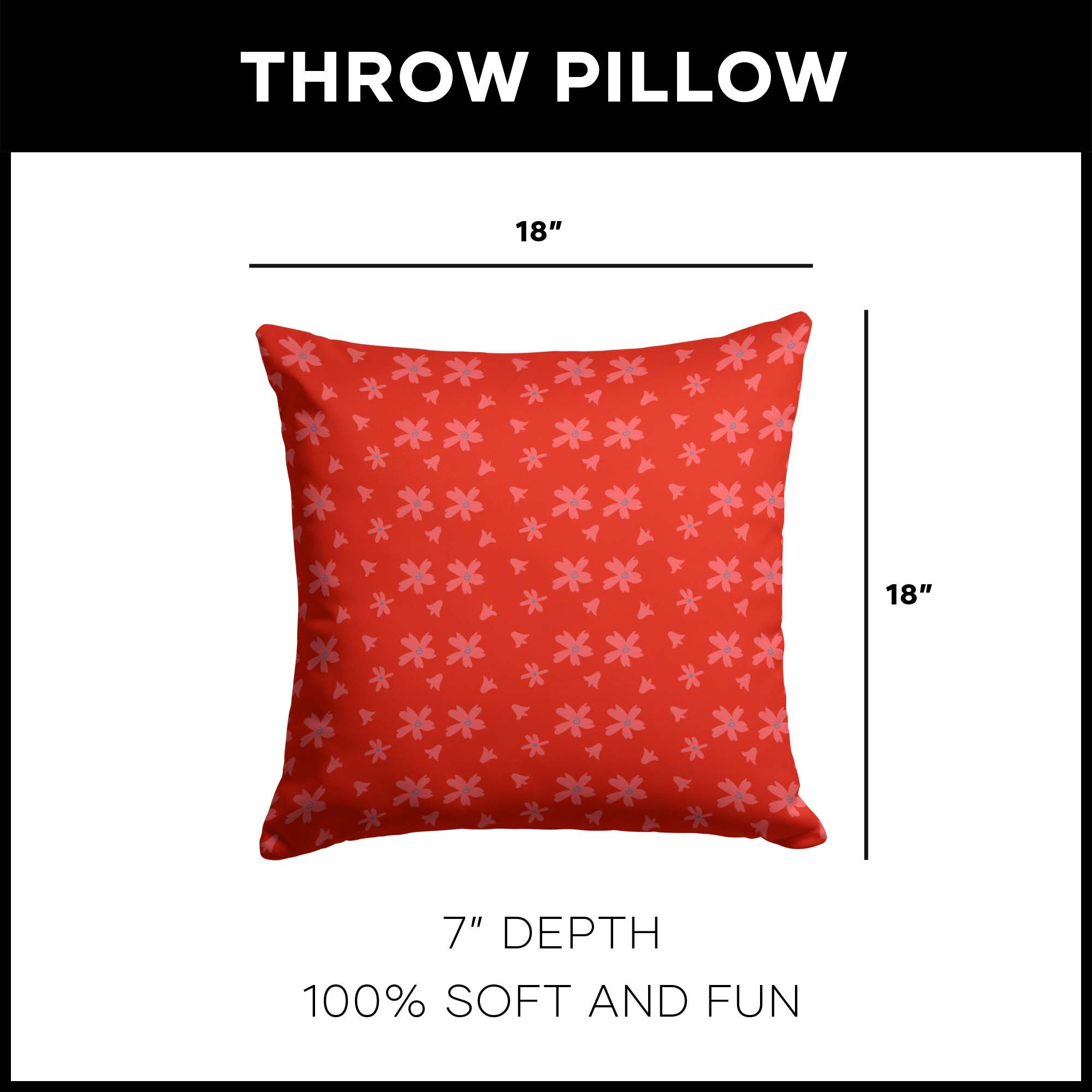 Valentine's Day Flowers Throw Pillow 18X18 Inches, FLOWERSTHROW, alternate image number 4