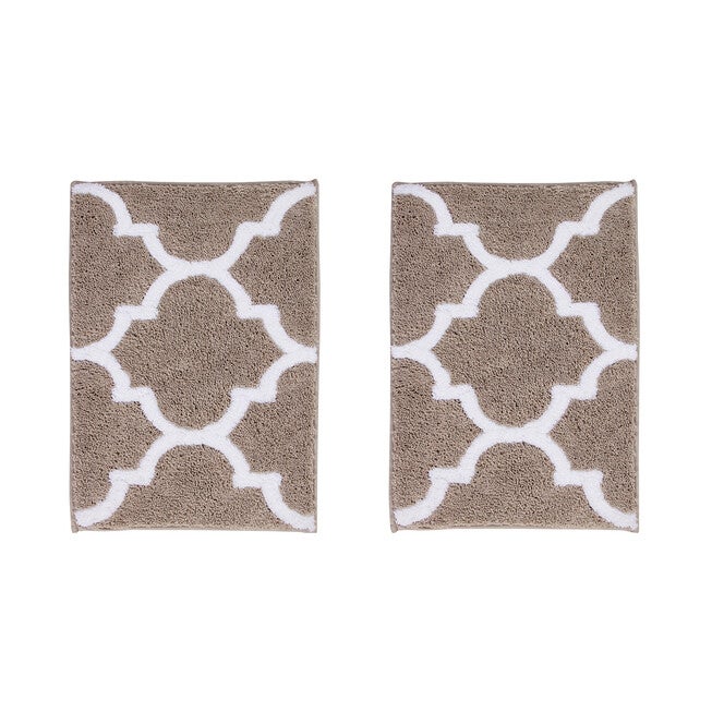 Marrakesh Collection 100% Polyester 2 Piece (17 inches X 24 inches | 17 inches X 24 inches) Bath Rug Set, BEIGE, hi-res image number 0