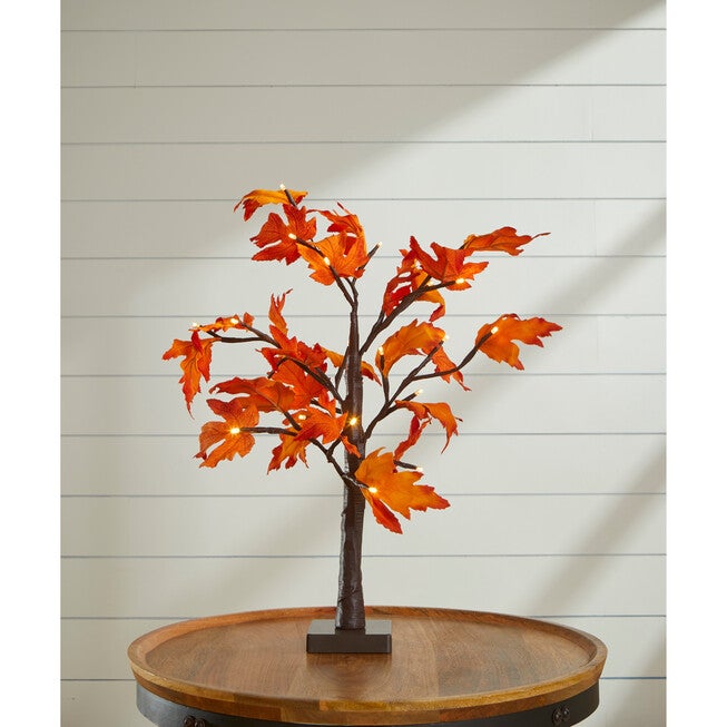 24 inchesH Pre-Lit Maple Leaf Tabletop Tree, MULTI, hi-res image number null