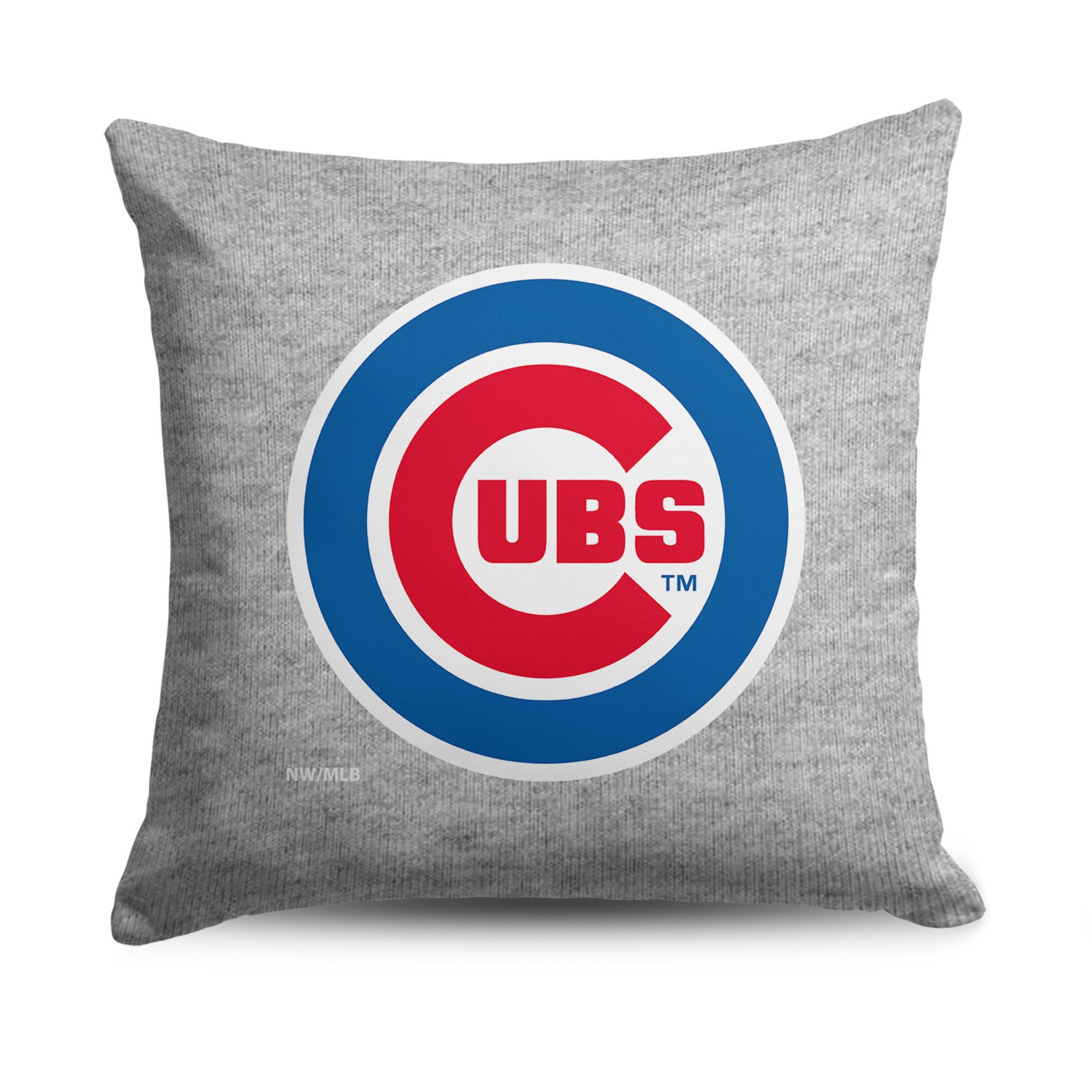 Chicago Cubs MLB Primary Sweatshirt PIllow 16 Inches, GRAY, hi-res image number 0