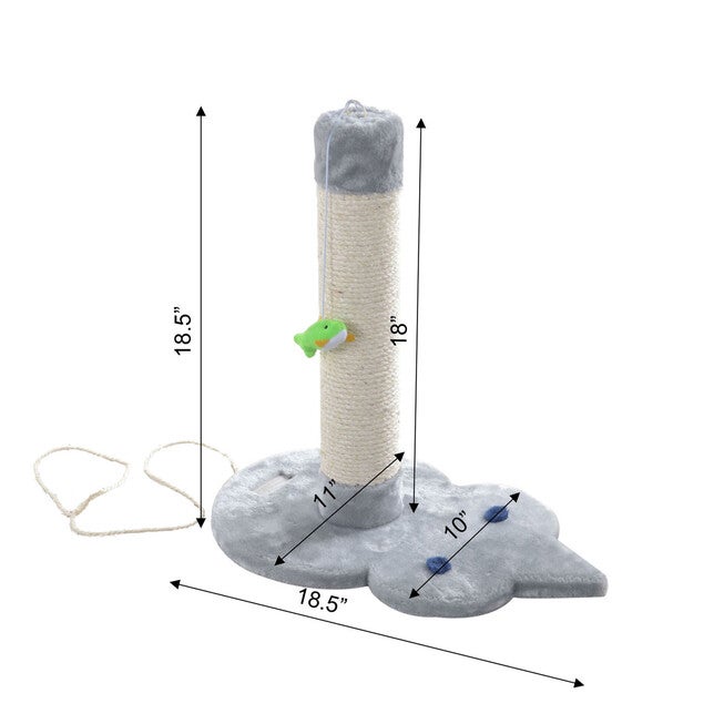 Mouse Shape Real Wood Cat Scratcher Toy, Sisal Scratching Post, , alternate image number null