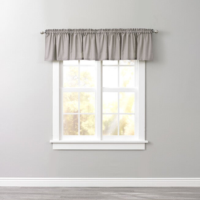 BH Studio Cotton Canvas Rod-Pocket Valance, SILVER, hi-res image number null