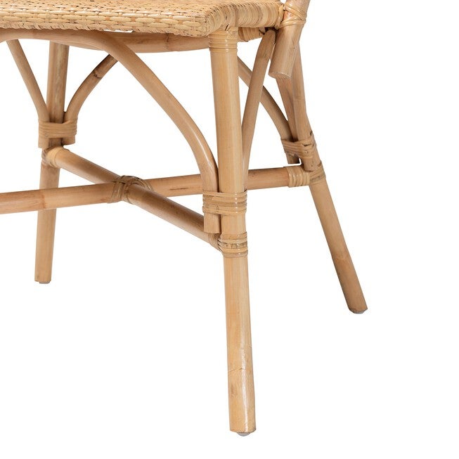bali & pari Jaylyn Bohemian Natural Rattan Dining Chair, NATURAL, alternate image number 6
