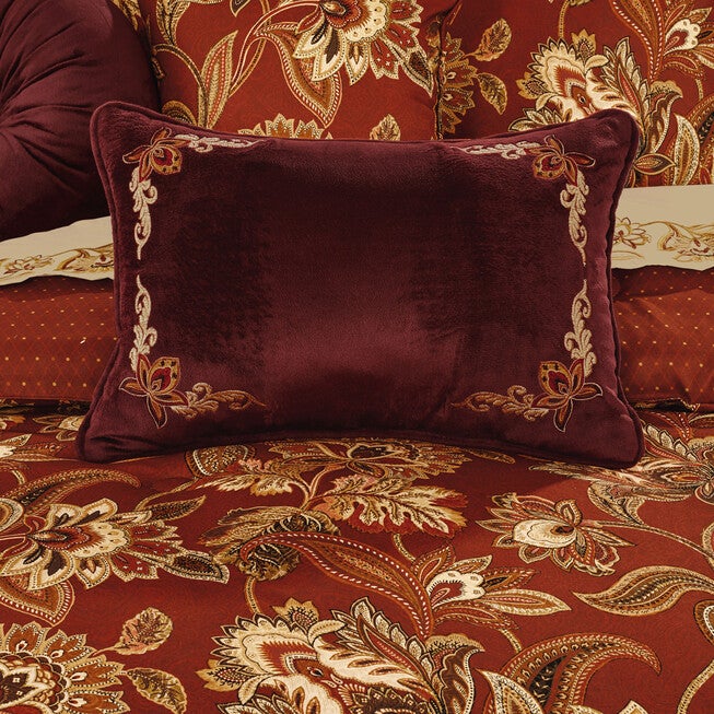 Montecito Red Boudoir Decorative Throw Pillow, RED, hi-res image number 0