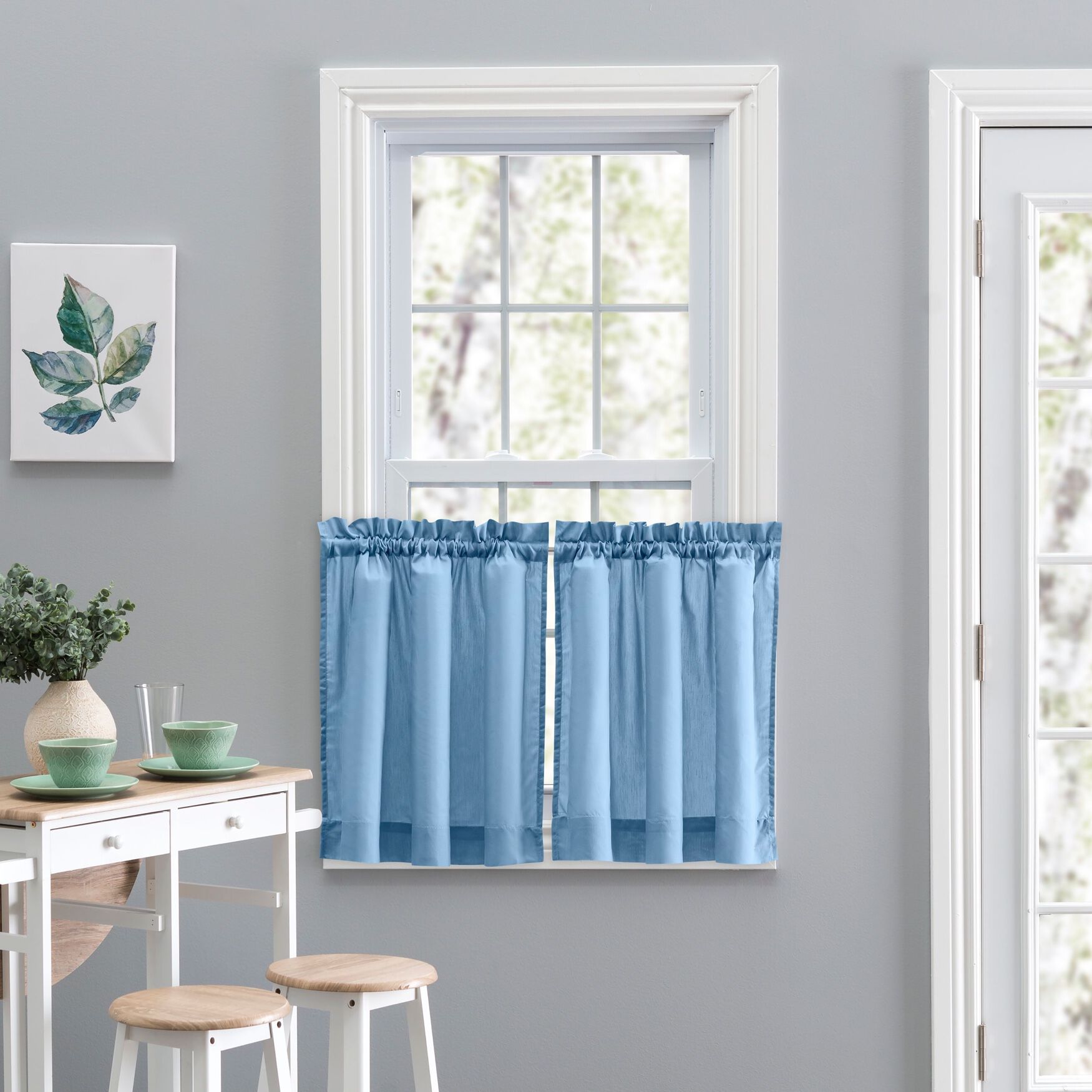 Stacey Curtain Tailored Tier Pair, SLATE, hi-res image number 0