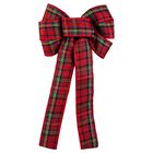 Red Plaid LED Wired Ribbon Bow, , on-hover image number null