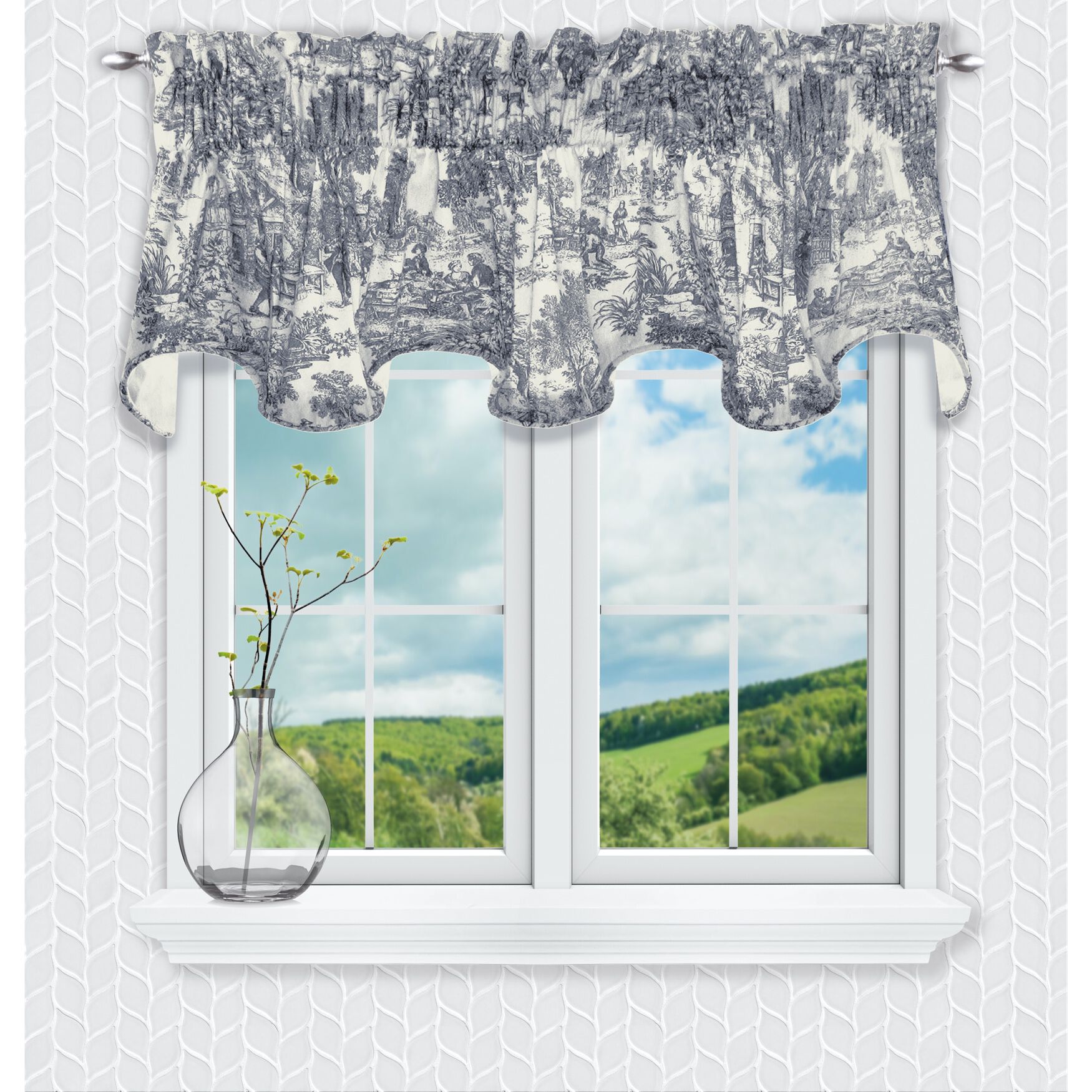Victoria Park Lined Scallop Valance, BLUE, hi-res image number 0