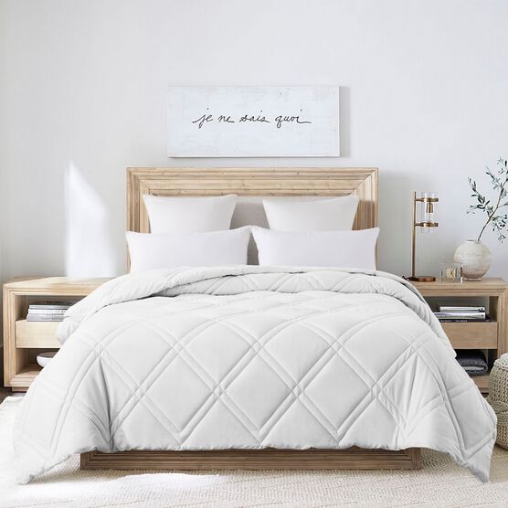 Double Diamond Down Alternative Comforter, WHITE, hi-res image number null
