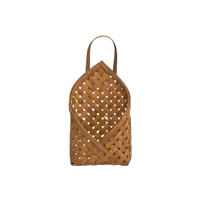 Basket Wall Pocket (Set of 2) 7 inchesL x 12.25 inchesH, 9.25 inchesL x 19 inchesH Bamboo, BROWN, alternate image number null