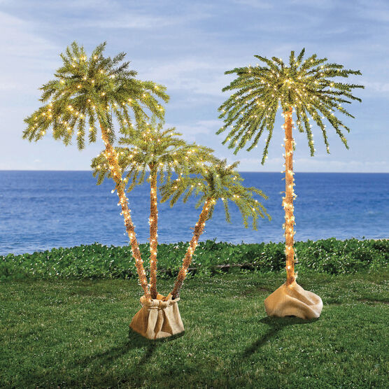 Pre-Lit 3-Branch Palm Tree, LED, hi-res image number null