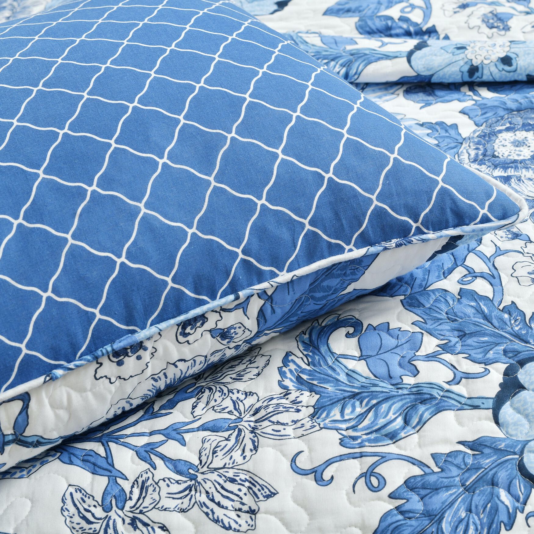 Lush D&eacute;cor Sydney Quilt Black/Blue 3Pc Set, , alternate image number 8