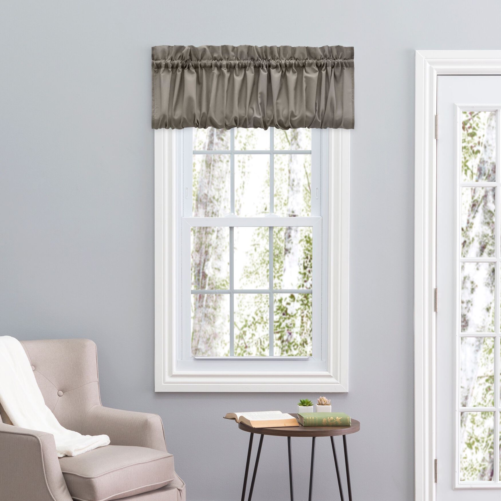 Stacey Curtain Balloon Valance, GREY, hi-res image number 0