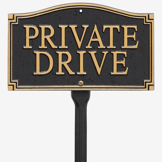 Private Drive Statement Plaque, BLACK GOLD, hi-res image number null
