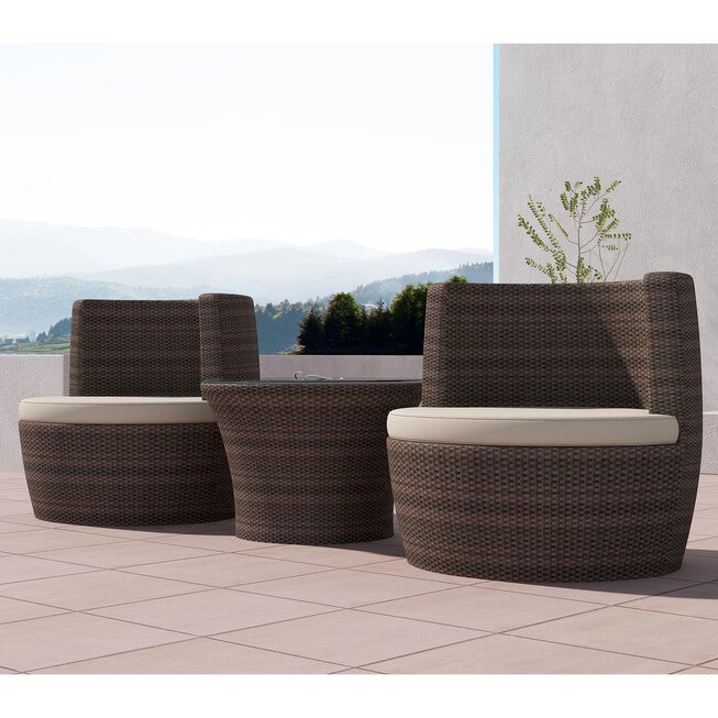 Flori 3 Pieces Non-Swivel Bistro Set with Cushions, , alternate image number 2