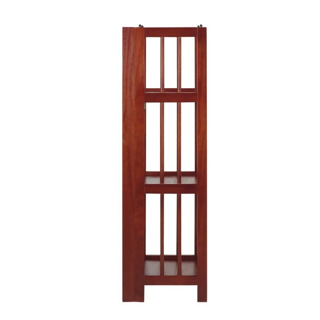 3-Shelf Folding Bookcase 14 inches Wide-Mahogany, , on-hover image number null
