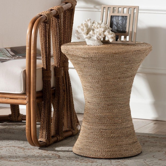 bali & pari Maliyah Japandi Natural Jute Ottoman, NATURAL BROWN, alternate image number 6