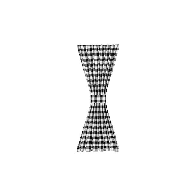 Buffalo Check Rod Pocket Door Panel And Tieback, , on-hover image number null