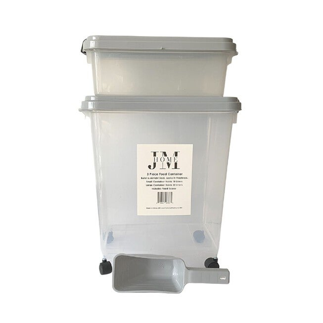 Plastic 3 PC Pet Cat Dog Food Container with Scoop, , on-hover image number 1