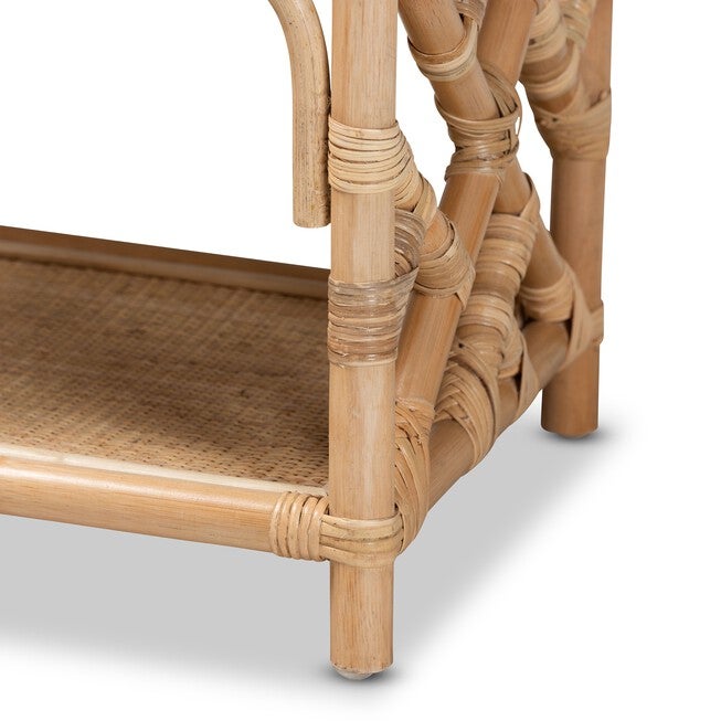 Camara Modern Bohemian Natural Brown Rattan 1-Drawer Nightstand, , alternate image number 11