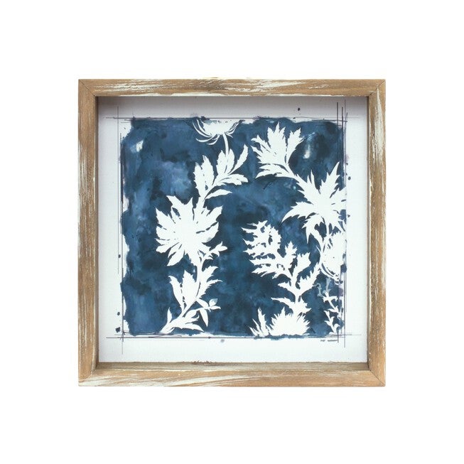 Wood Framed Floral Outline Print (Set of 6), WHITE/BLUE/BROWN, alternate image number 3