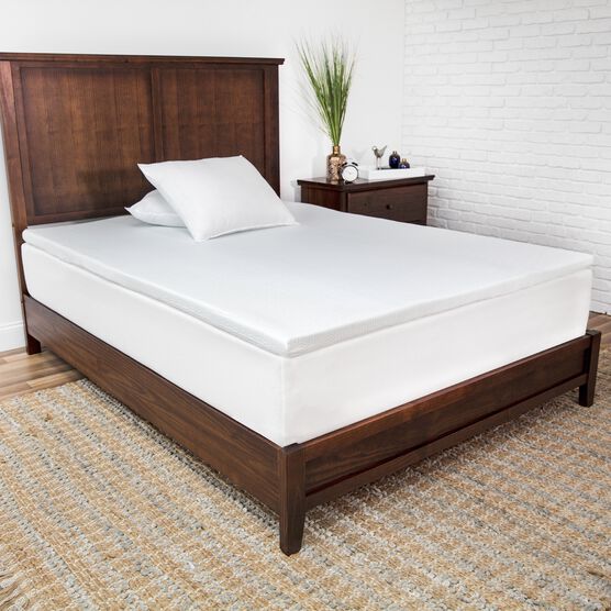 SensorPEDIC 2-Inch Prime Gel-Infused Memory Foam Mattress Topper, WHITE, hi-res image number null