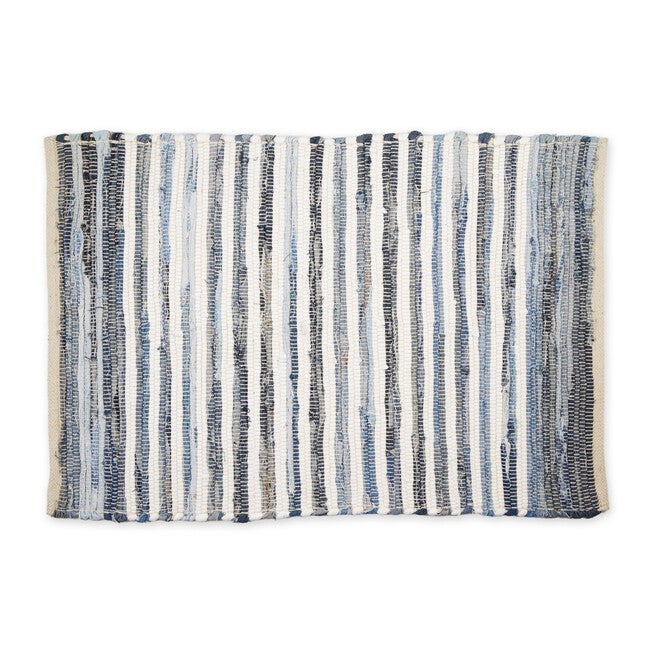 Blue Denim Rag Rug Multi Denim Rag Rug 2X3Ft | OneStopPlus