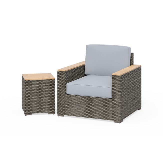 Boca Raton Arm Chair And End Table Set, BROWN, hi-res image number null