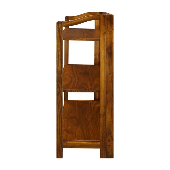 Stratford 3-Shelf Folding Bookcase-Warm Brown, , on-hover image number null