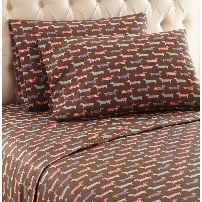 Micro Flannel® Dog Print Sheet Set, FLANNEL, hi-res image number 0