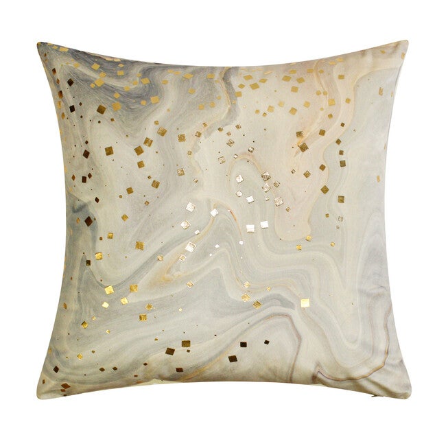 Edie@Home Quartz Marble Metallic Decorative Pillow Dec Pillow, LIGHT PASTEL PINK, hi-res image number null