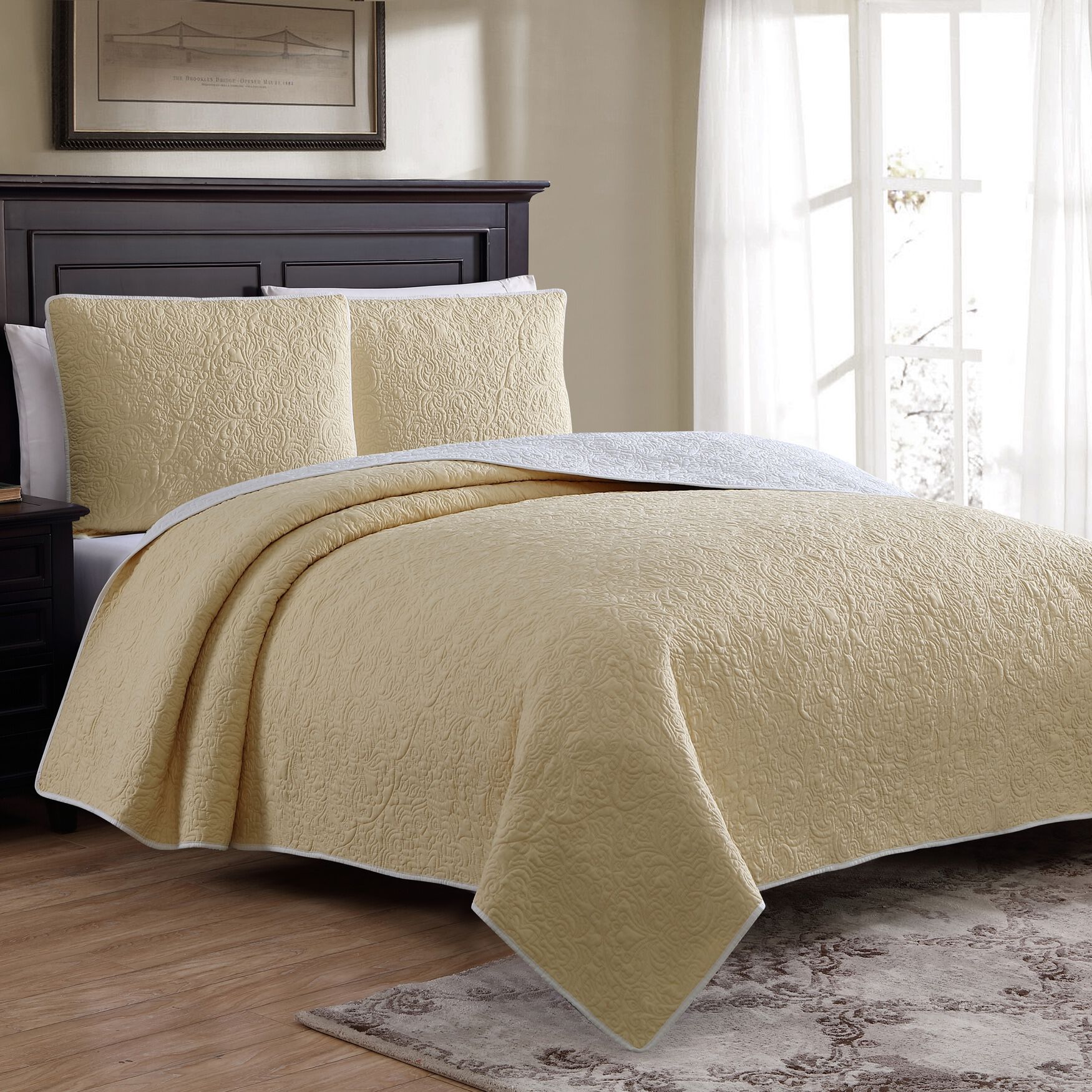Marseille Quilt Set, STRAW YELLOW, hi-res image number 0