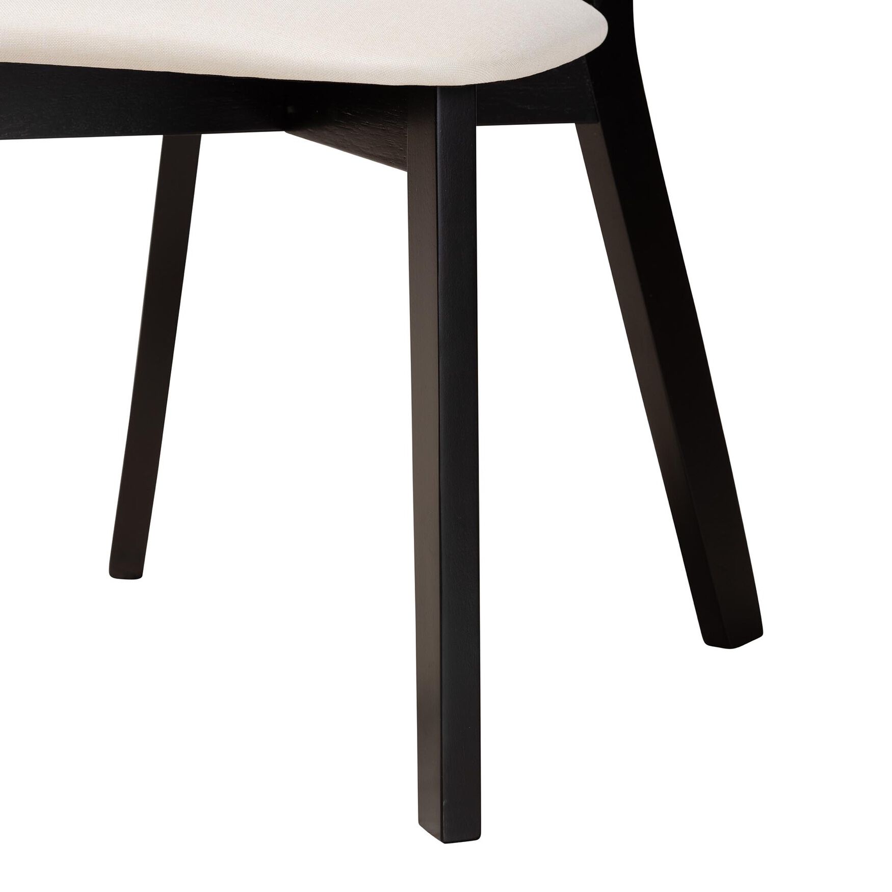 Dannell Mid-Century Modern Cream Fabric And Black Finished Wood Dining Chair, , alternate image number 18