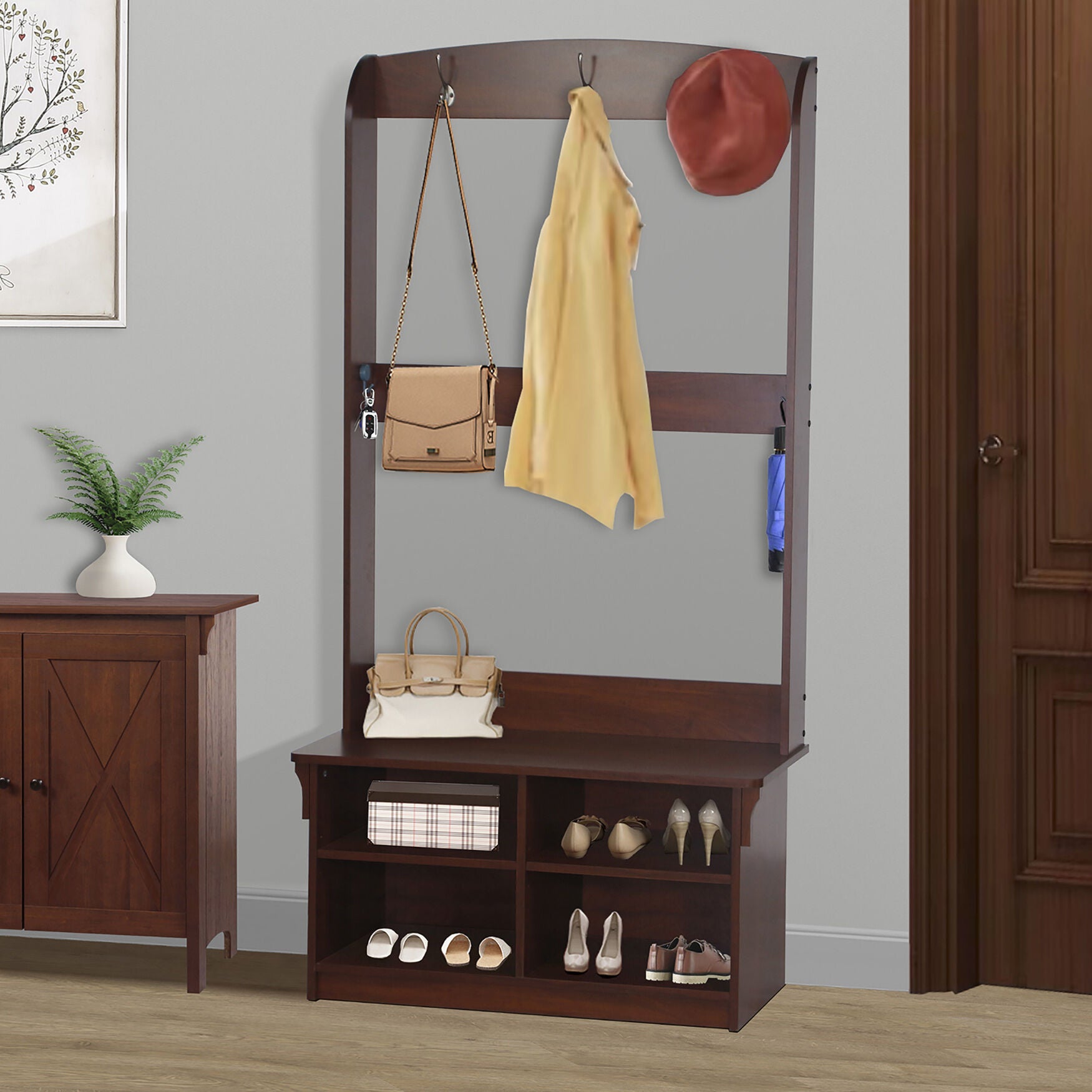 Hawksbury Hall Tree & Shoe Bench Hall Tree, , alternate image number 5