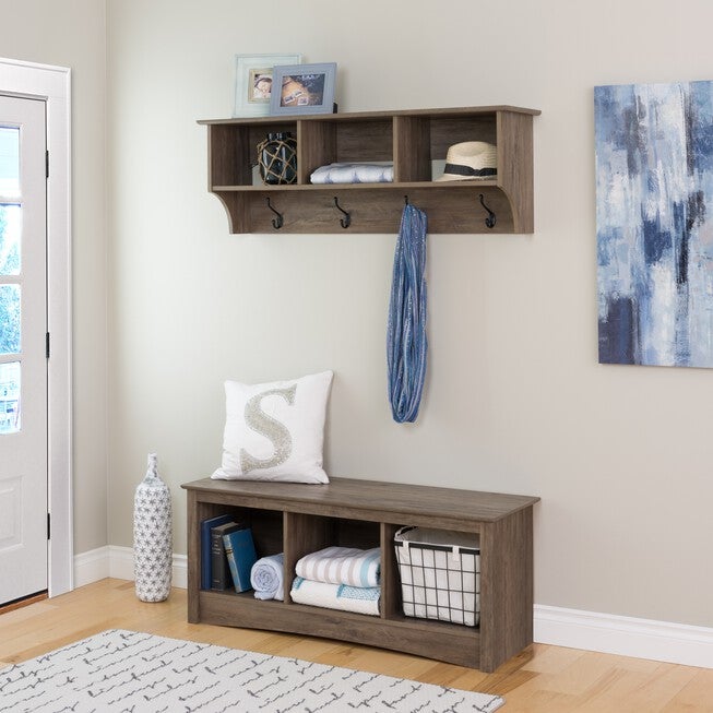 48 inches Wide Hanging Entryway Shelf Drifted Gray, , on-hover image number 1