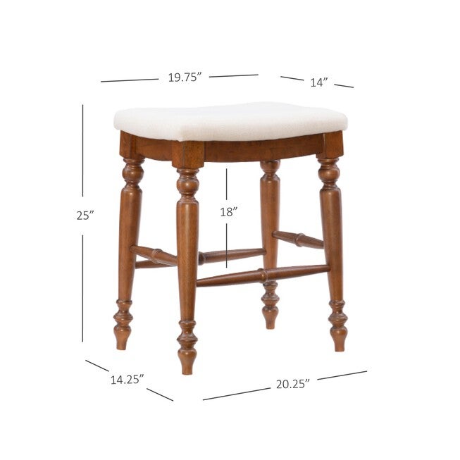 Marino Antique Walnut Counter Stool Backless Stools, , alternate image number 3